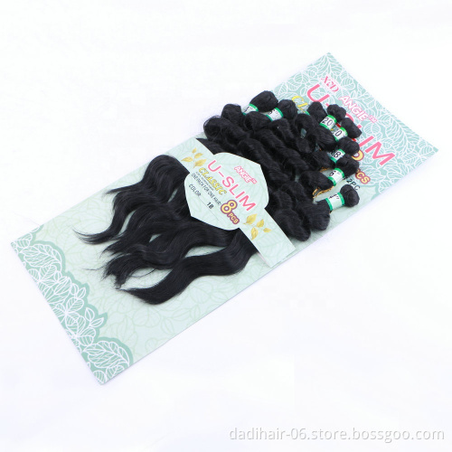 Adorable cheap premium fiber U-SLIM 8pcs hair weaves,popular natural hair synthetic hair extensions for black women